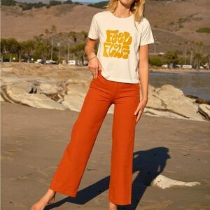 Orange/red Wide-Leg Women's Pants